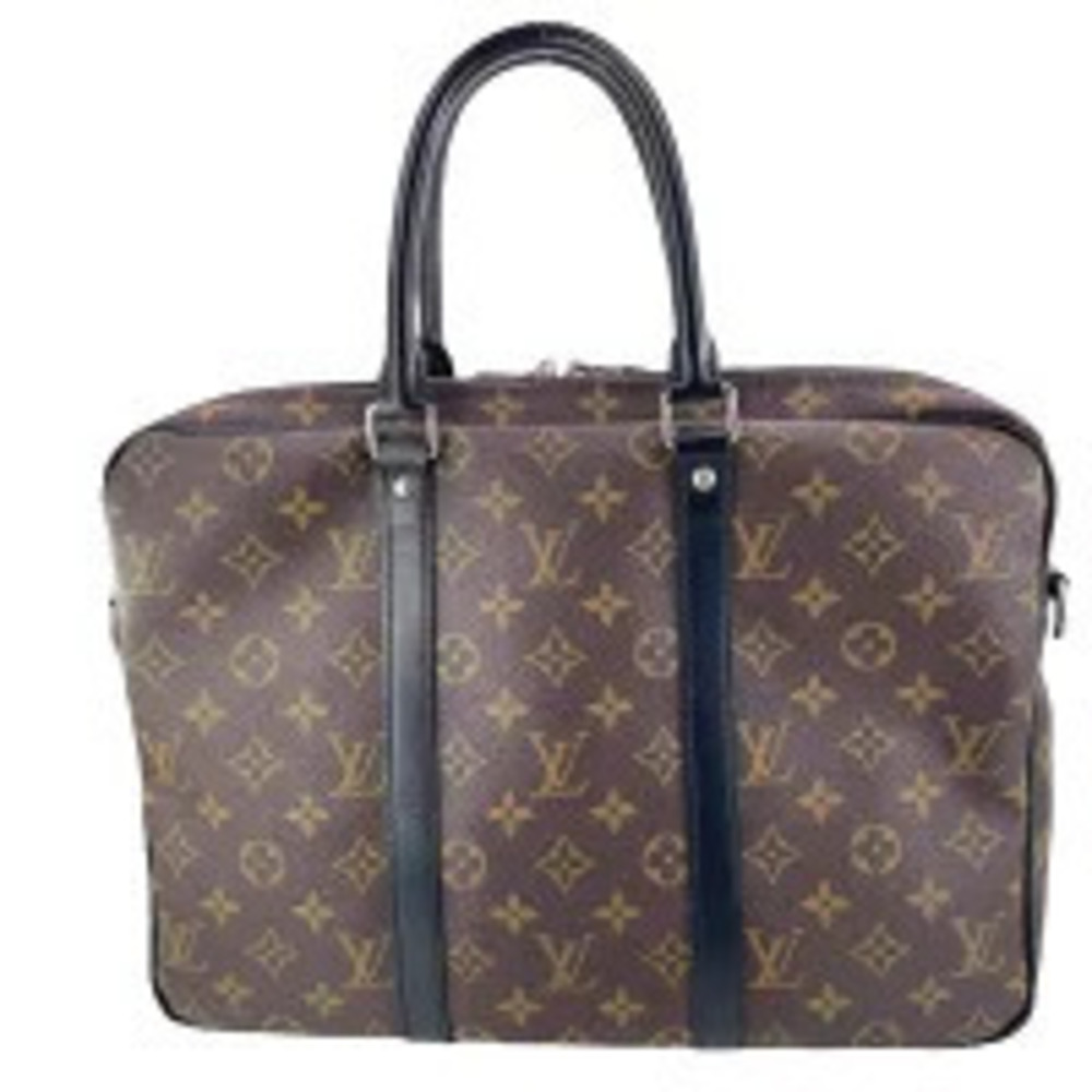 Louis Vuitton Porte Documents Voyage Monogram Canvas Brown Business Bag